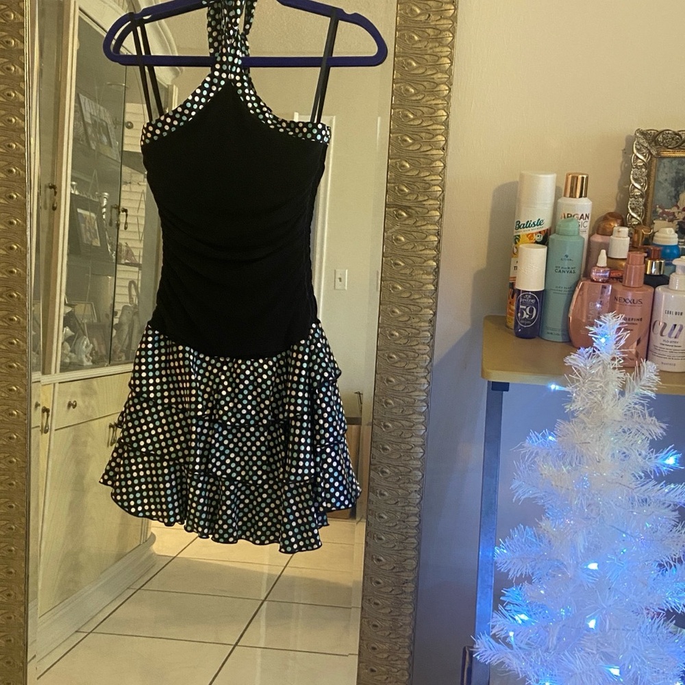 I.N. San Francisco Black and White Polka Dot Kids Formal Dress